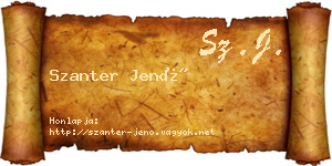 Szanter Jenő névjegykártya