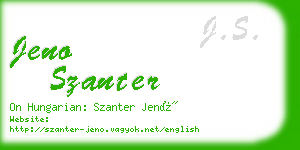 jeno szanter business card